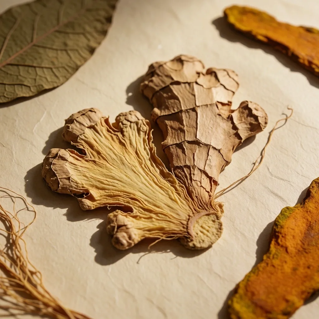 Dried botanical specimens on archival paper